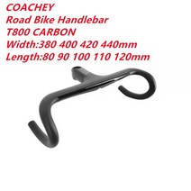 COACHEY-T800 카본 로드 바이크 자전거 핸들 바 통합 핸들 바 컴퓨터 마운트 포함 28.6mm 380mm, 400x80