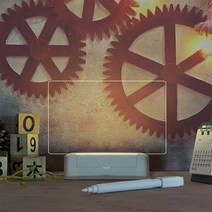 DIY 아크릴 메시지 보드 책상 램프 펜 USB 플러그 따뜻한 빛 로맨틱 LED 야간 조명 선물 침실 침대 옆 테이블, [04] Square Warm Light B, [01] USB Plug