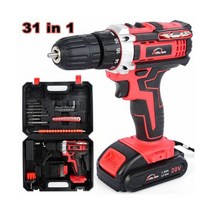 New Power Tool Cordless Drill Li-ion Battery And Charger/Driver With Bits Set