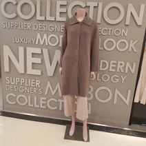 BCBG 타월 니트 카라 울혼방 롱 코트 B2DAK120_74