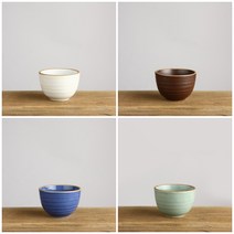 피어몰 이천도자기 담소 스톤웨어 죽그릇 9.5cm 작은 모던 도자기 식기, 민트