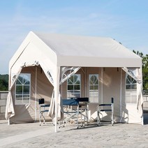 정성몰 쉘터 캐노피 천막 세트(프레임 + 지붕 + 옆면) 야외 행사 몽골 텐트 카페 옥상 정원 마당 캠핑, 4. 프레임+지붕+민자4면, 네이비