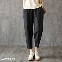 줄리엣이뽀 여름 코튼혼방 시원소재 배기핏 여름바지 썸머 노랑 오렌지 블랙 화이트 브라운 시원한 컬러감 사무실 마트 외출 데일리 세상편한 9부배기팬츠 KJK-3222