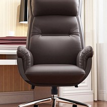 천연소가죽 리클라이너 사무용 회사 중역 임원 의자, 카키 천연소가죽 고급모델