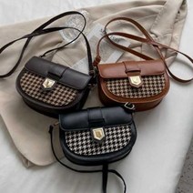 여성용 격자 무늬 프린트 캐주얼 숄더백