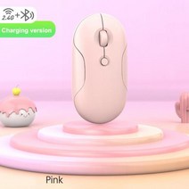 레이저 무선 마우스 노트북 컴퓨터 pc 용 ryra bluetoth 음소거 미니 초박형 단일 모드 배터리 게임용, 더블 핑크