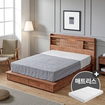 핀란디아 몬테 원목서랍형 LED 킹침대 K+20T라텍스독립매트리스Q 퀸침대/킹침대 겸용, 단품