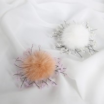 고급 밍크 진주 비즈플라워 브로치 선물포장 핸드메이드