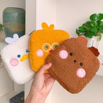 홀리지 델리트 귀여운 뽀글이 스퀘어 파우치