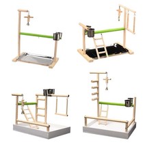 새 횃대 parrot playstand 체육관 playpen 사다리 나무 퍼치 교수형 스윙 플레이 스탠드, 26x23x36cm 사다리