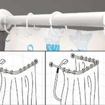 코너형 샤워 커튼봉 184952EA, 본상품선택, 2단