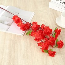 조화 인조 나무 화분 인테리어 조화파는곳 추천 인공 복숭아 꽃 공학 풍경 나무 장식 왁스 매화 거실 시뮬, 02 빨간_01 5pcs