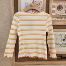 치크 22 F/W 유아 아동 키즈 토들러 여아 가을 겨울 신상품! 매년 인기있는 골지 티셔츠! 이번엔 알록달록으로! 우리 공주들이 너무 사랑하는 스타일로! 골지 인타록 긴팔 티셔츠