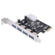 Richer-R PCI-E to USB 3.0 연장 보드 5Gbps 울트라 고속 PCI-E - 4 x USB 3.0 익스프레스 확장 보드 카드 어댑터 Windows XP/Vist, 1개