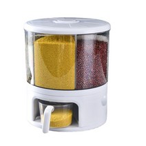 혼멘 일본 원형 분할 6칸 쌀 잡곡 보관통 밀폐용기 6kg 10kg