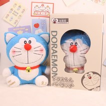 고양이 귀를 가진 도라에몽 인형 플러시 장난감, 도라에몽과 선물상자