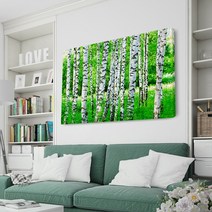아란아트 부자되는그림 황금 자작나무그림액자 거실벽인테리어, 09 초록빛 자작나무