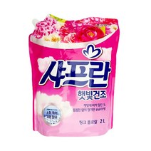 (디앤티) 2L 리필용 섬유유연제 여름철 옷쉰내 꿉꿉한냄새제거, 햇빛건조리필2L 핑크플로랄