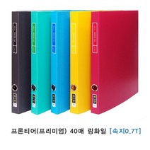 현풍)프론티어 프리미엄 링화일(A4-40매.하늘-28개), 단품