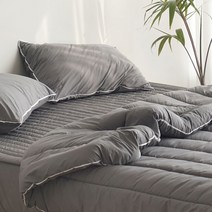 헤리티지 350T 고밀도 워싱 차렵이불+베개커버, 다크그레이, 차렵베개세트 슈퍼싱글[SS]