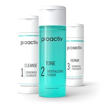 클리니크 Proactiv 3단계 여드름 트리트먼트 벤조일 퍼옥사이드 세안 얼굴 및 바디용 스팟 엑스폴리에이팅 토너 60일 완전 스킨 케어 키트 멀티컬러, [01] 30일