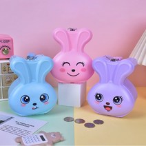 토끼저금통 2023저금통 기부저금통 미니저금통 지폐저금통 잠금장치적용 사은품 판촉물, 퍼플