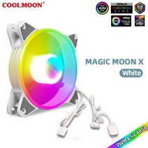 쿨링 저소음 Coolmoon RGB 120mm 팬 4Pin PWM 5V 3Pin ARGB 컴퓨터 케이스 CPU 냉각 냉각기 Ventilador 12V DC 조정 속도, 01 White_02 2Pcs