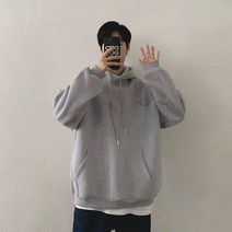 후드 맨투맨 인스 스타 프린트 상의 포트풍 루즈핏 풀오버 코트