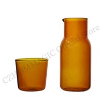 도자기그릇 일본 카페 접시 수입 인테리어 식기세트 법랑 명품 550ml 투명 캔디 컬러 유리 찻잔 세트 북유, 01 Amber Set