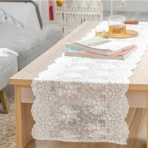 폴라도레 크로쉐 손뜨개 레이스 테이블보 협탁보 식탁보 깔개 Z, 50x130cm, B타입(CC-0845)