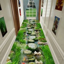긴 통로 러그 복도 카펫 착시 매트 3D 바닥 120x200cm