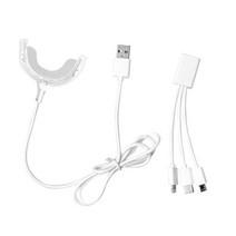 치면착색제 교정용왁스 치과용 고리 유아 아기치실 스마트 led 치아 미백 휴대용 usb 충전 led 블루 라이트 치과 미백 악기 치아 미백 장치 장비, 하얀, 1개