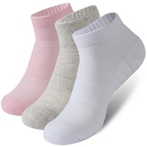 CORFUN5E 여성용 러닝 양말 발목 통기성이 좋고 부드러운 하이킹 사이클링 여행용 white 화이트x6 113694, 핑크x1+그레이x1+화이트x1