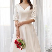 [바보사랑] 새틴 드레스 셀프웨딩 브라이덜샤워 원피스[라라리빠]