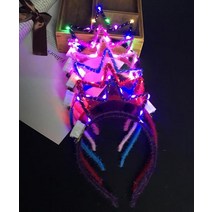LED 라이트 업 고양이 토끼 쥐 귀 크라운 뿔 머리띠 파티 빛나는 번쩍이는 헤어밴드 후프 콘서트 팬 분위, 05 crown