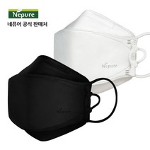 [네퓨어] KF94 프리미엄 끈조절 마스크 60매 컬러 황사 미세먼지 마스크, 프리미엄 흰색+검정색 30매씩