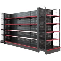 마트 진열장 주문제작 슈퍼 편의점 상품 전시 진열대, 그레이 120x40x195 5단메인x사이드네트, 1개