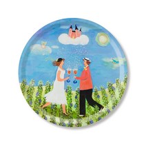 린넨편집샵 야미다러브 커플 라운드트레이 31cm