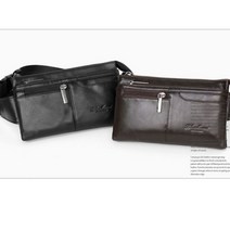 천연소가죽 슬링백 힙색