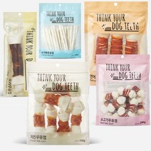 더주스 띵크유어독 Think Your Dog Teeth 치킨 연어 오리 소고기 소가죽 딩고 우유껌 강아지껌 개껌 모음, 3개입