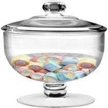 Frexmall Apothecary Jar with Airtight Lid in Premium Acrylic Plastic Decorative Weddings Candy Buff, 단일옵션