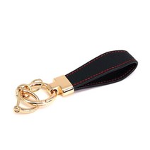 엘릿 모던 가죽 자동차키링 열쇠고리, 블랙-레드라인