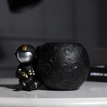 스페이스 우주인 달 오브제 다용도 연필꽂이 연필통 필기구정리함, 블랙