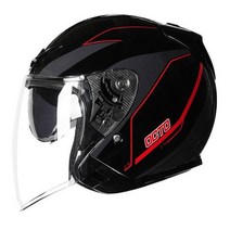 OCTO 옥토 V2 BLACK/RED 오픈페이스 헬멧 배달대행 라이더 가성비 이너바이저탑재 딜리버리 오후 4시 이전 당일배송, L
