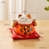 마네키 네코 일본 소품샵 복 주머니 전통 고양이 인형 4.5in 중국 방 장식 풍수 세라믹 마네 키 돼지 저금통 크리에이티브 홈 도자기 장식품 행운의 공예, 01 높이 10.3cm 4인치
