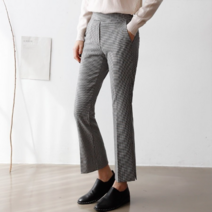 기모 잔체크 부츠컷 팬츠