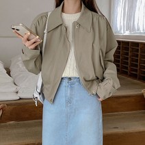 하빗 셔링 야상자켓 (크롭/캐주얼룩)