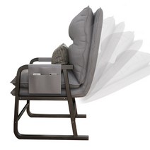 스틸 프레임 안락의자 180도 각도조절 블루