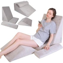 어블라포우 업ⅱ 웨지 베개 침대 ， 등 지지대 허리와 다리 지지대용 수면 산 역류알레르기소, Grey1