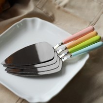 케잌서버 피자서버 디저트 커트러리 북유럽 파스텔 스테인리스 캔디컬러, 01.캔디케이크피자서버(핑크)